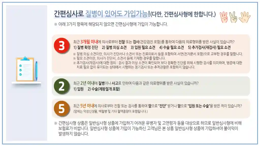 간편심사 질문 내용