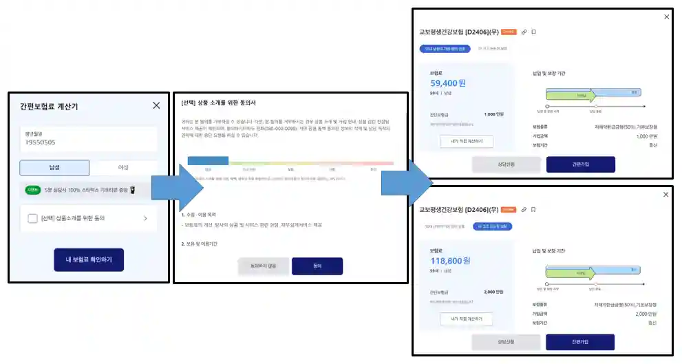 내 보험료 계산 및 가입