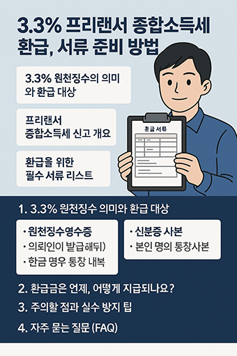 3.3% 프리랜서 종합소득세 환급 서류 준비 방법